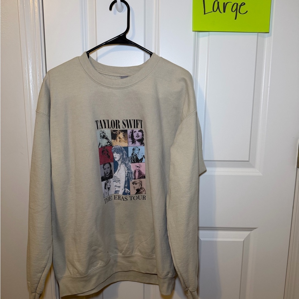Taylor Swift Eras Tour Graphic Crewneck Sweater - Cream